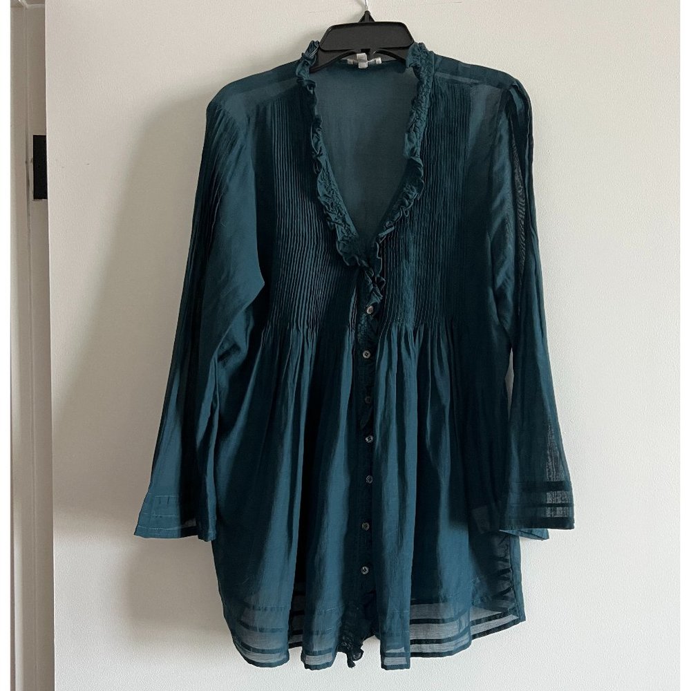 Joie - Beautiful Teal Peasant Top - Size M